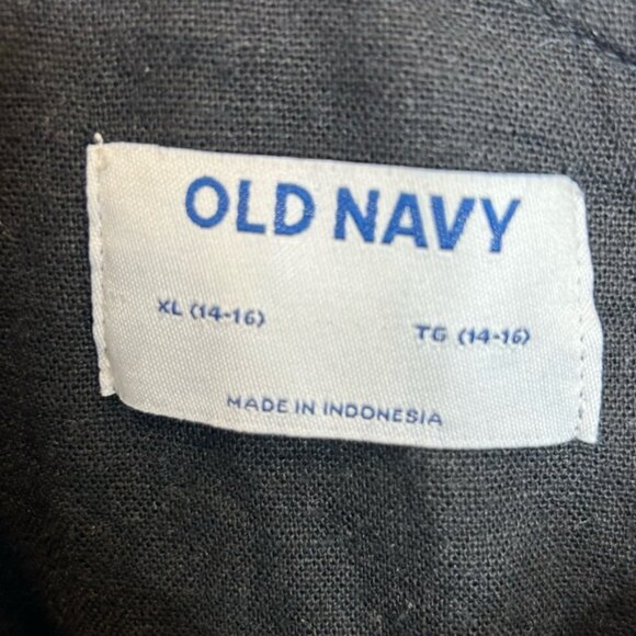 Old Navy Linen-Blend Ruffled One-Shoulder Romper Shorts Black - Picture 5 of 6